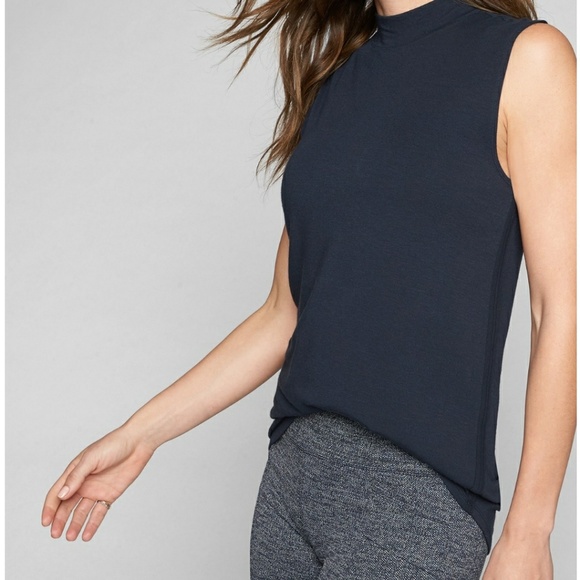 Athleta Tops - Athleta Turtleneck Tank Large Blue